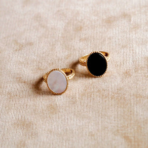 Oval Black Onyx Ring