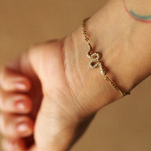 Delicate Snake Bracelet in Gold Colour