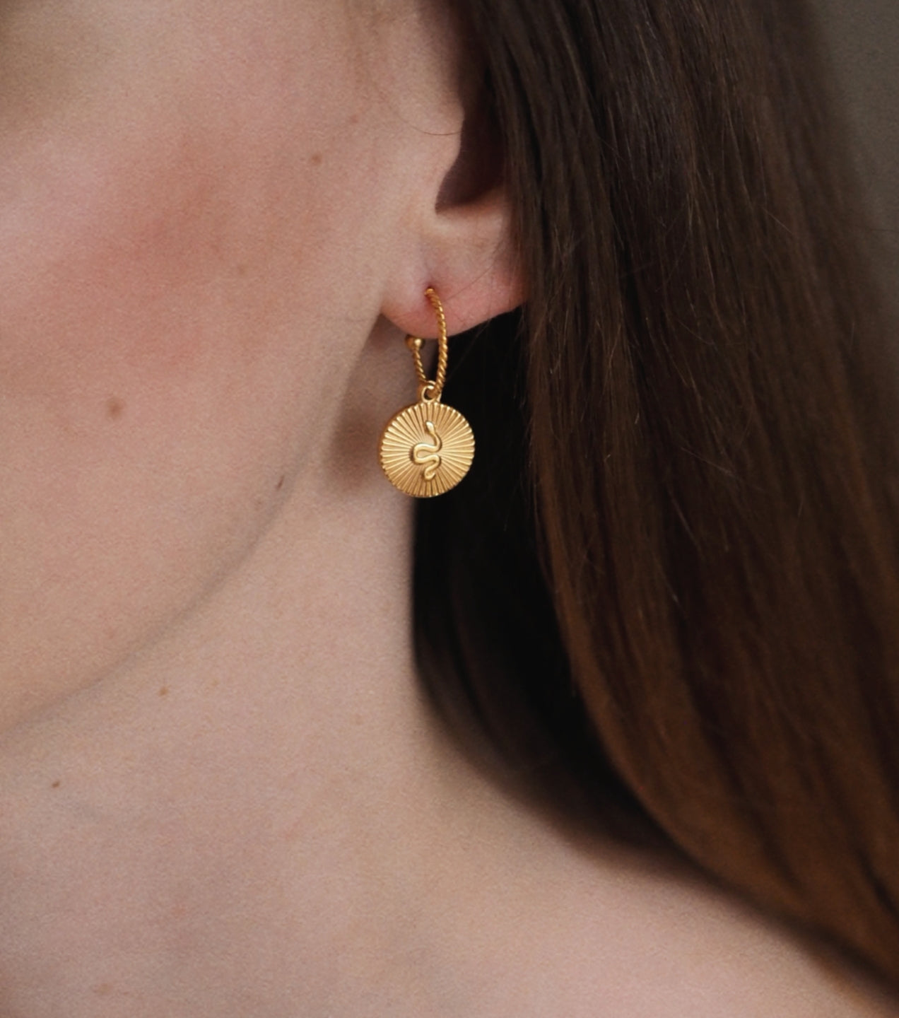 Coin "Dance" Snake Earrings