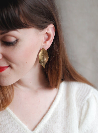 Roxanne Brushed Leaf Earrings