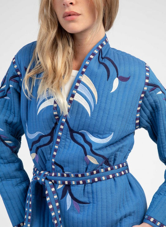 Unique Embroidered Jacket Sarah In Blue